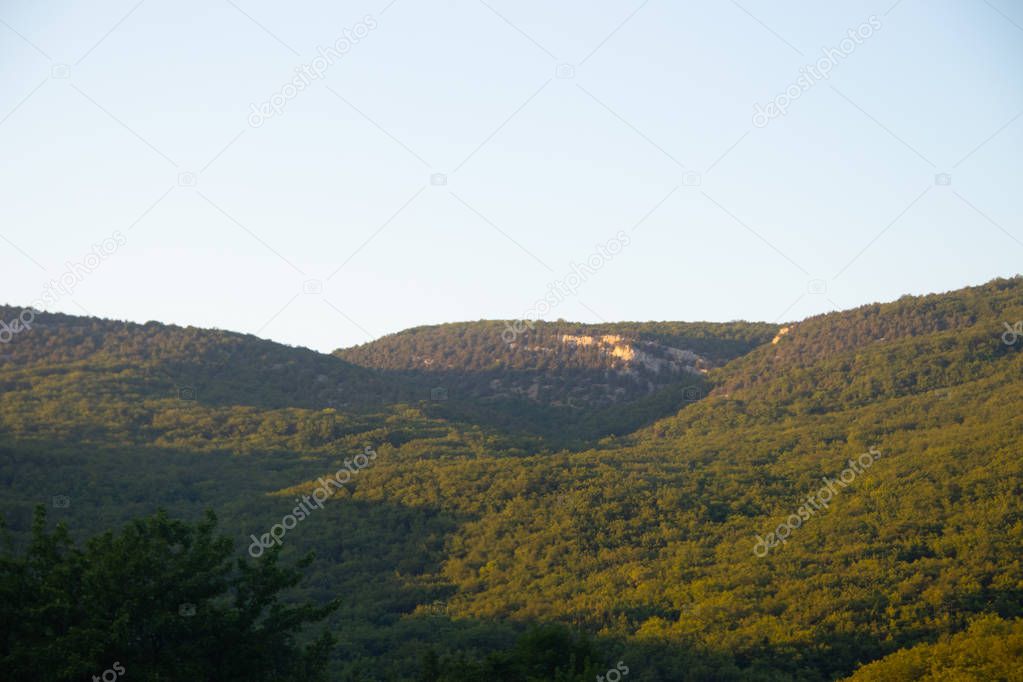 Nature landscape with mountains at daytime, Crimea