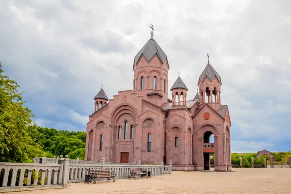 Armenian temple in Russia. Faith in God. Temple of red stone. Armenian temple in Anapa. Buildings and architecture. Public place