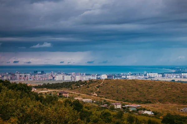 Luchtfoto Van Gebouwen Architectuur Van Anapa Stad Rusland — Stockfoto