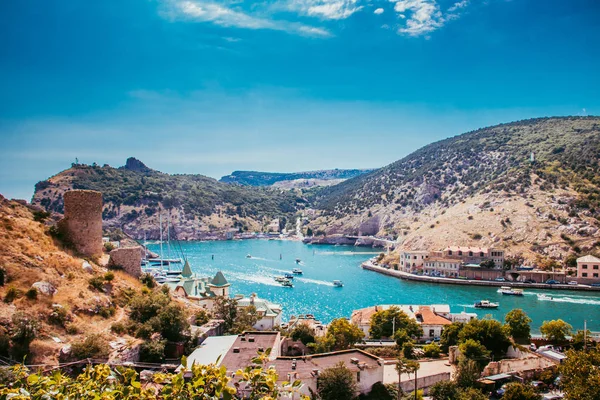 Balaklava Bahía Tiempo Soleado Crimea Temporada Veraniega —  Fotos de Stock