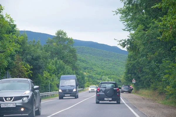 Rusia Sukko Julio 2019 Autopista Las Montañas Distrito Anapsky Viajando — Foto de Stock