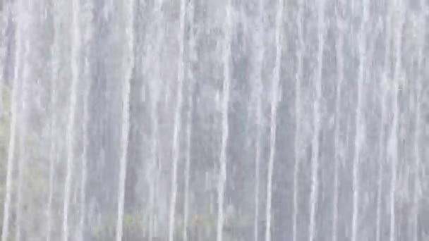 白天在公园里有喷泉的水秀 — 图库视频影像