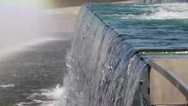 Spectacle Aquatique Avec Fontaines Dans Parc Journée — Video