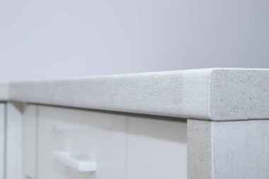 Beyaz modern mutfak. Güzel mutfak. - Evet. Rusya, St. Petersburg 6 Eylül 2019