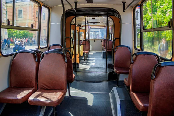 Otobüsteki Koltuklar Toplu Taşıma Kavramı — Stok fotoğraf