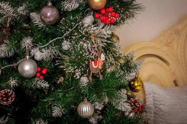 Decoração Ano Novo Uma Sala Estar Natal Decorações Quarto Férias — Fotografia de Stock