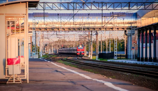 Rusya Lyuban Ağustos 2019 Rusya Nın Yaz Demiryolu Demir Yolu — Stok fotoğraf