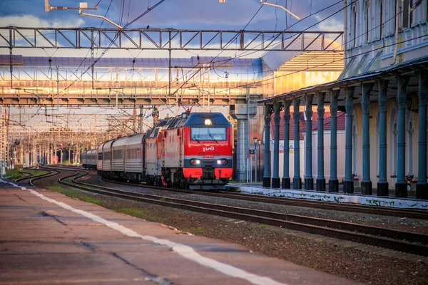 Rusko Lyuban Srpna 2019 Letní Železnice Ruska Železná Stezka Zázemí — Stock fotografie