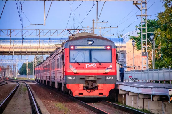 Rússia Lyuban Agosto 2019 Ferrovia Verão Rússia Caminho Ferro Fundo — Fotografia de Stock