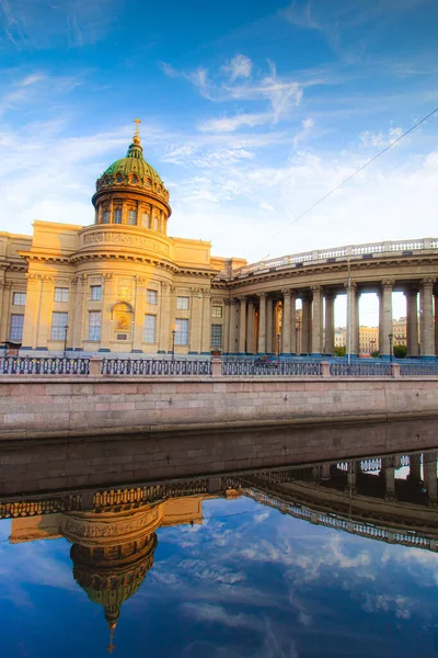 Kazská Katedrála Petrohradě Památky Petrohrad Ranní Město Bez Lidí Pravoslavnost — Stock fotografie