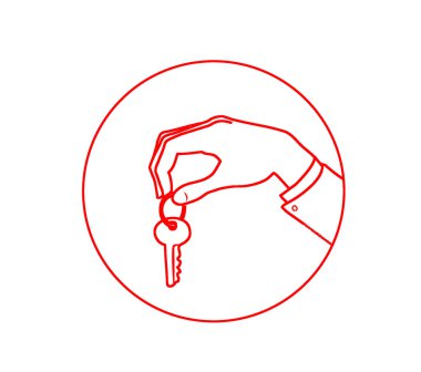 el tutma tuşları Infographics, anahtarlar ile logo, kırmızı anahat