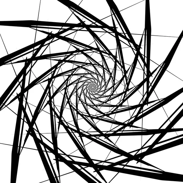Spiraal Object Een Witte Achtergrond Pijlen Stralen Rotatie — Stockvector