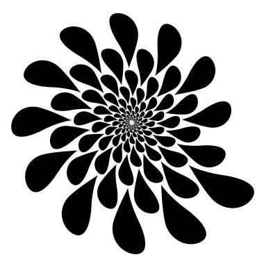 Beyaz arka planda vektör sarmalı. Çiçek deseni, simetri.