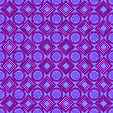 Vektör Dikişsiz desen. Mor, Rhombus, kare, daire, tekstil. Modern şık doku. Tekrarlayan geometrik şekiller. Soyut arka plan