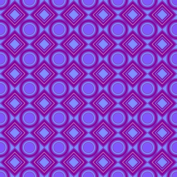 Patrón sin costura vectorial. Morado, rombo, cuadrado, círculo, textiles. Textura moderna y elegante. Repetir figuras geométricas. Fondo abstracto — Vector de stock