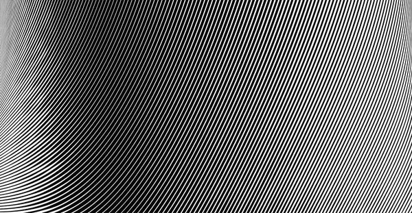Fundo de abstrato linhas onduladas preto e branco . — Vetor de Stock