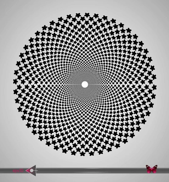 Kreisförmiges Schwarz-Weiß-Muster. runder Hintergrund für Design. — Stockvektor