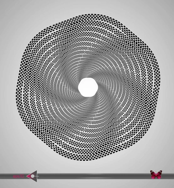Concentrische segmenten van cirkels. Hex rotatie. Ontwerpelement op witte achtergrond. — Stockvector