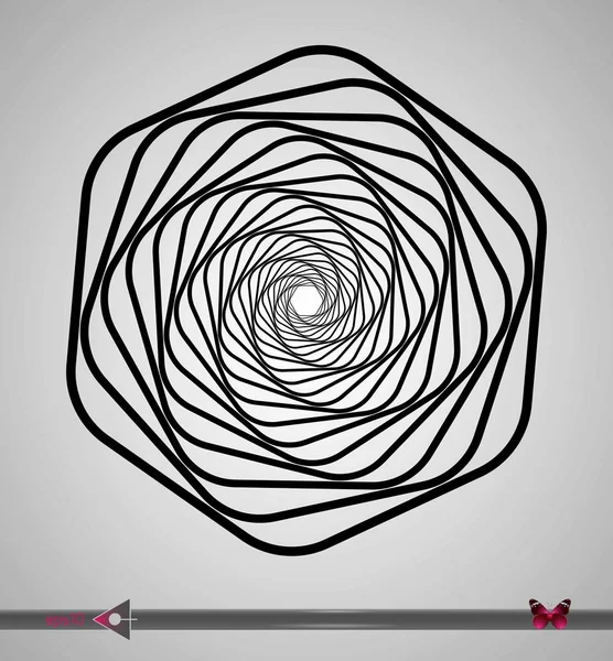 Concentrische segmenten van cirkels. Hex rotatie. Ontwerpelement op witte achtergrond. — Stockvector