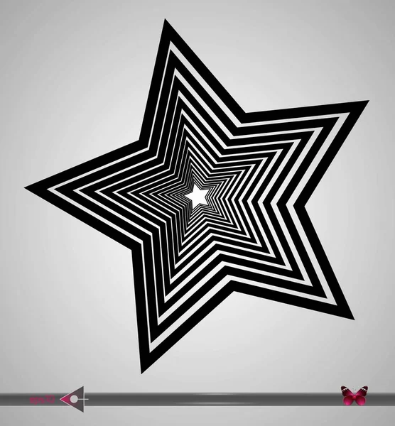 Stilizált csillag, amely fehér háttéren sorokból áll. Objektum, tervezési elem. — Stock Vector