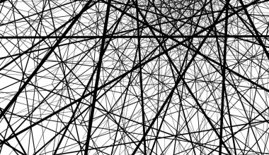 Çizgiler arka planda bir spiral içinde bükülmüş. Beyaz arka planda siyah çizgiler.