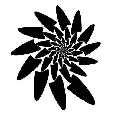 Soyut spiral şekil değişimi. Kare Arkaplan Beyaz üzerine Siyah