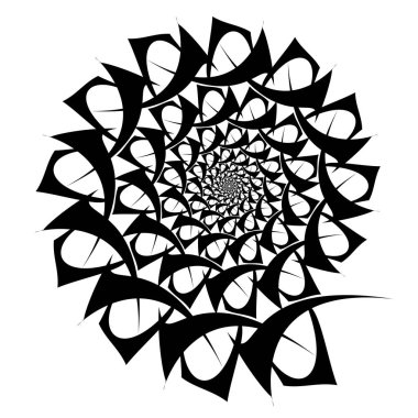 Soyut spiral şekil değişimi. Kare Arkaplan Beyaz üzerine Siyah
