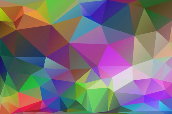 Abstrakter, farbenfroher, vielfarbiger und irisierender Hintergrund von Dreiecken — Stockvektor