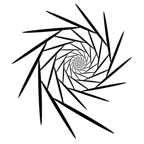 Escala de líneas negras en forma de diafragma sobre fondo blanco. Elemento de diseño — Vector de stock