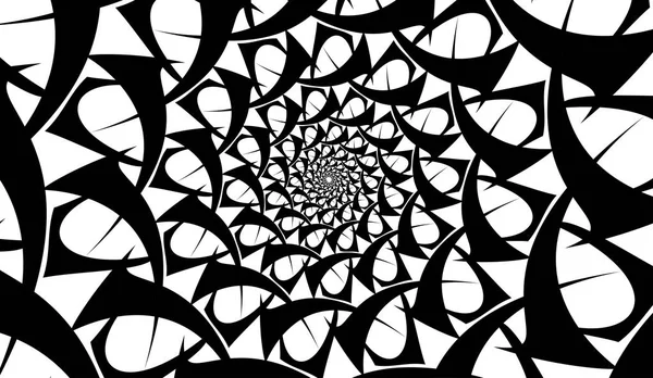 Abstract spiral figure rotation. Negro trasero sobre blanco — Archivo Imágenes Vectoriales