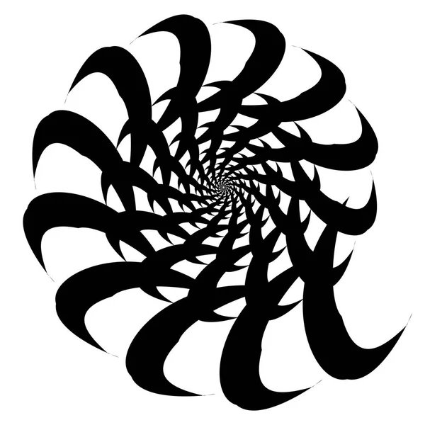 Espiral vectorial sobre fondo blanco. Patrón floral, simetría — Vector de stock