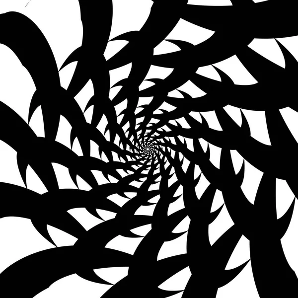 Vector spiraal op witte achtergrond. Hypnose-effect, abstract patroon — Stockvector