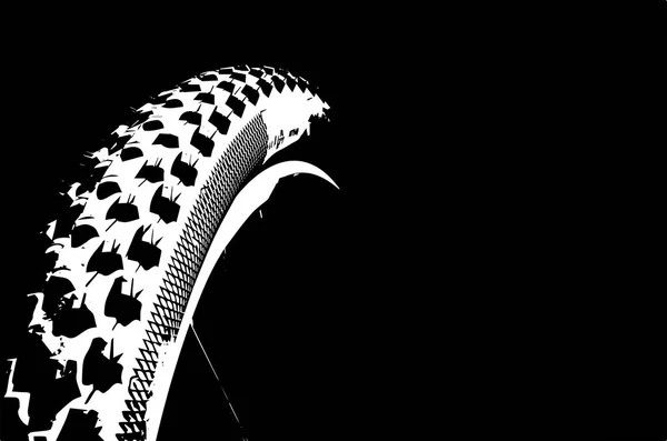 Cubra a roda da bicicleta. Conceito Moto em um fundo preto. Representação gráfica do contorno de uma roda de bicicleta — Vetor de Stock