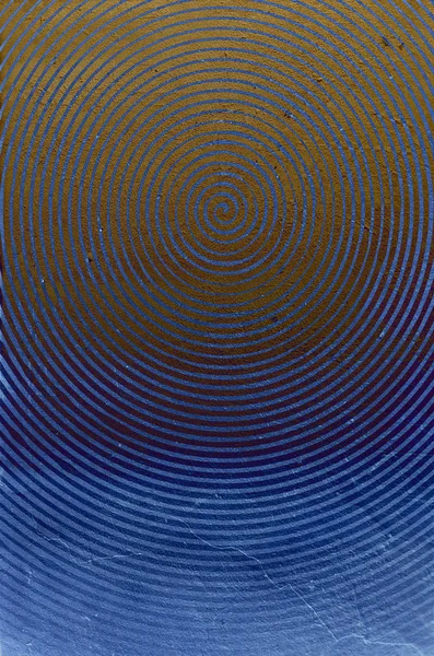 Jahrgangseinband aus blau mit gelb und gold. gemusterte Spirale — Stockfoto