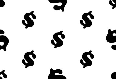 Dolar sembolünün kusursuz vektör deseni. Banka, finans, kredi. Kusursuz arkaplan