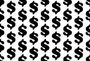 Dolar sembolünün kusursuz vektör deseni. Banka, finans, kredi. Kusursuz arkaplan