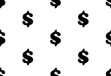 Dolar sembolünün kusursuz vektör deseni. Banka, finans, kredi. Kusursuz arkaplan