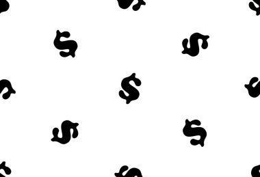 Dolar sembolünün kusursuz vektör deseni. Banka, finans, kredi. Kusursuz arkaplan