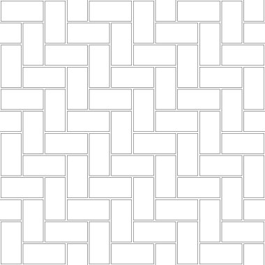 Tuğla dokusu kusursuz desen. Kelle Tuğlası Bond 'un basit görünüşü. Zigzag duvarcılık tasarımı. Kusursuz tek renkli vektör çizimi.