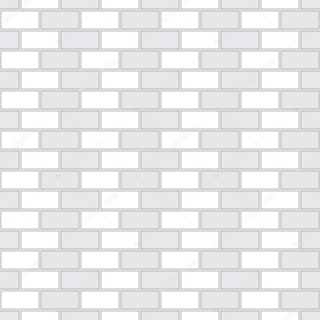 Brickwork texture seamless pattern. Decorative appearance of Header brick bond. Shift half masonry design. Seamless monochrome vector illustration.
