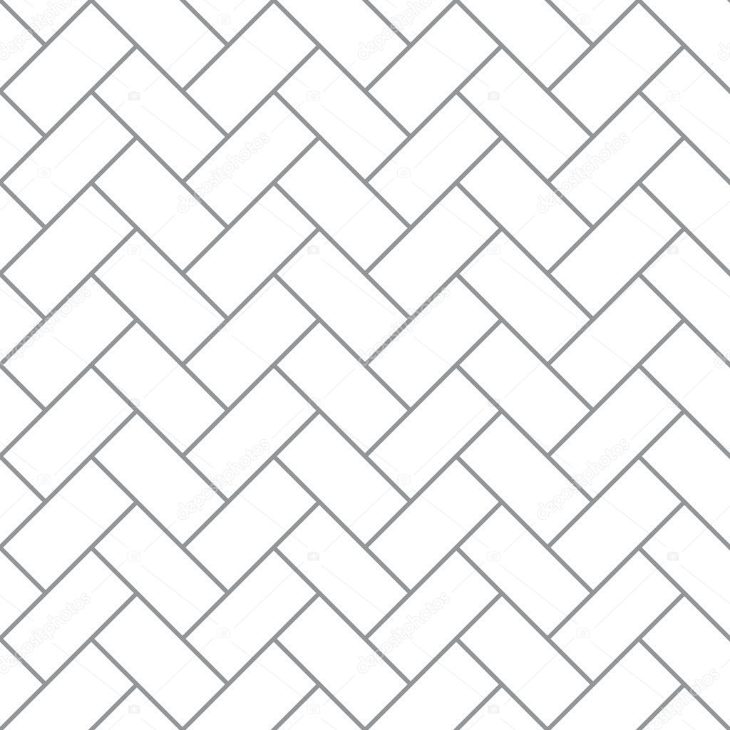 Brickwork texture seamless pattern. Simple appearance of Header brick bond. Zigzag masonry design. Seamless monochrome vector illustration.