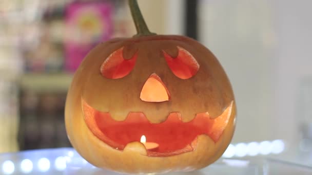 Halloween pumpkin close up — Stock Video