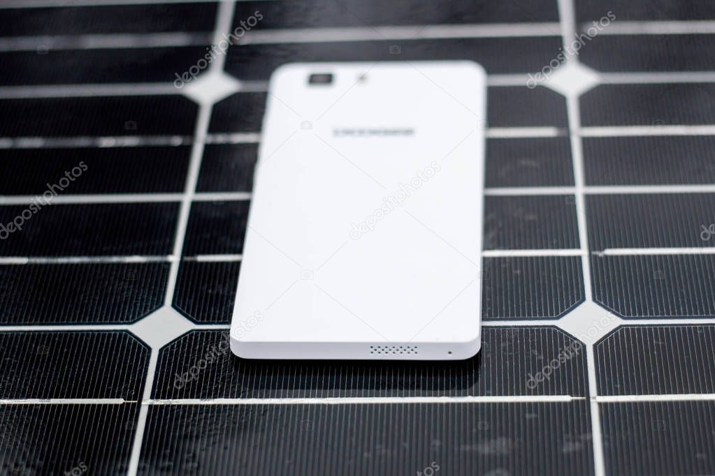 Solar Mobile Phone Chargers with mobile close-up