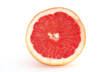 Greyfurt makro closeup beyaz zemin üzerine dilim