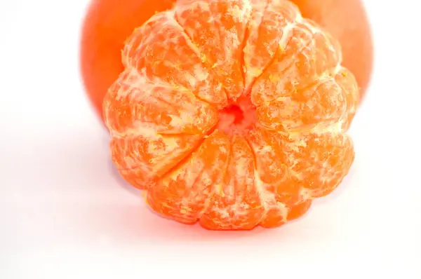 Mandarine Makro, saftige reife süße Mandarinenscheiben in Nahaufnahme — Stockfoto