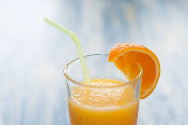 Fresh orange juice cocktail on wooden background — Stock Photo, Image