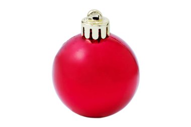 Noel ve yeni yıla hazırlanıyorum. Kırmızı balon beyaz arkaplanda izole.