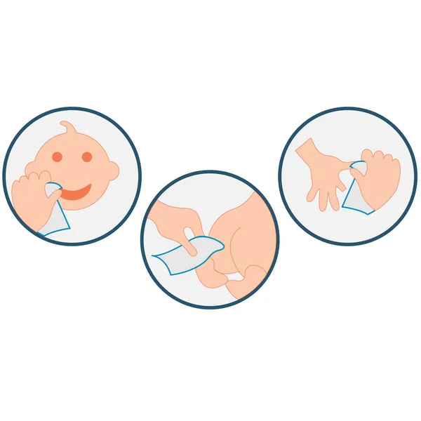 Bebek vücut parçaları ıslak mendil ile Temizleme