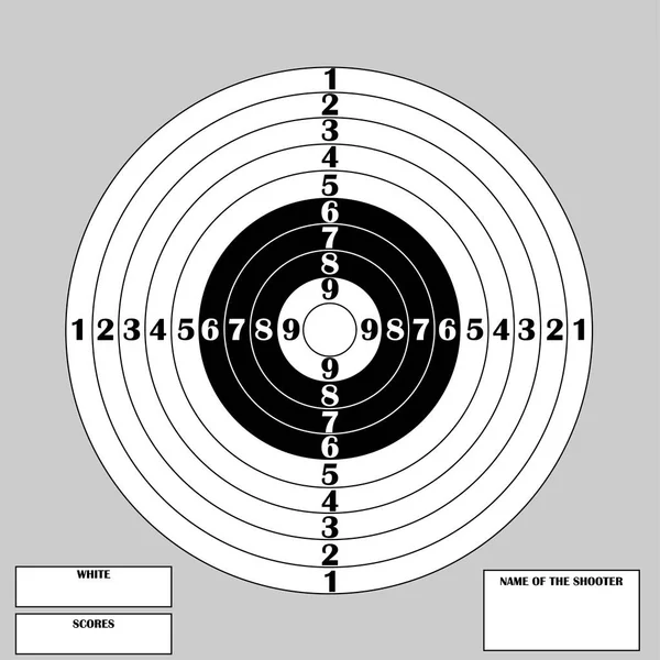 Cible Propre Pour Compétition Tir Avec Des Nombres Texte — Image vectorielle