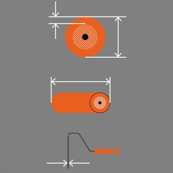 Pièces Principales Rouleau Cadre Rouleau Couvercle Rouleau — Image vectorielle